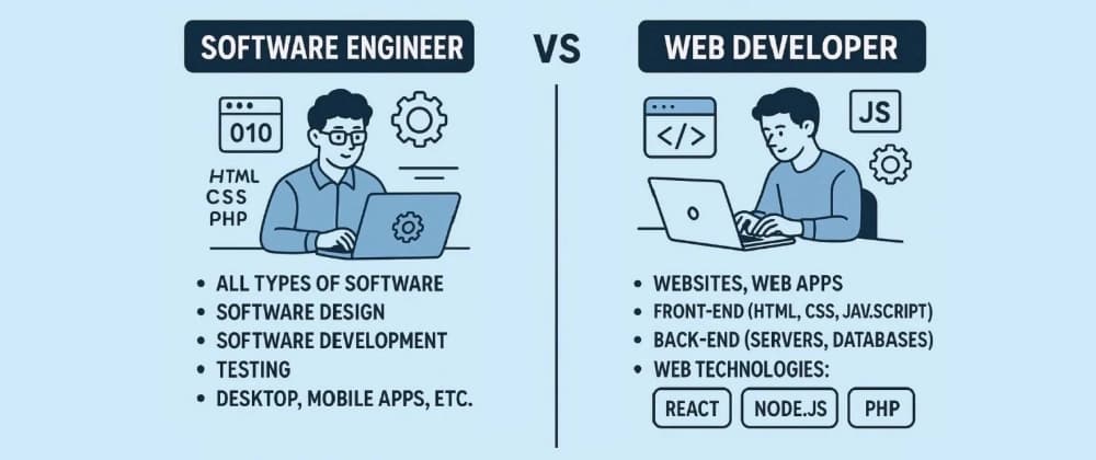 ๐จโ๐ป Web Developer vs Software Engineer - Whatโs the difference? Are they the same?